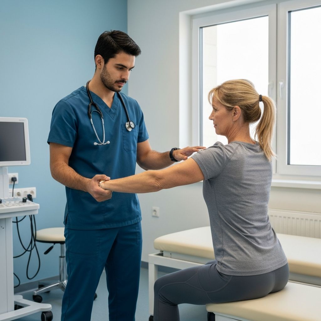 Healthcare professional treating patient